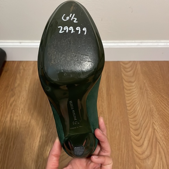 Bottega Veneta Green Suede Pump Heels size 36.5  6.5 - Picture 5 of 6
